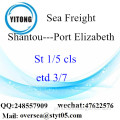 Consolidação de LCL Shantou Porto de Port Elizabeth